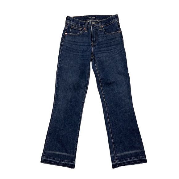 Lucky Brand Ava Mid Rise Crop Mini Boot Jeans Blue Denim Size 0/25R Women's - Picture 1 of 12